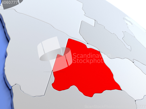 Image of Botswana on world map