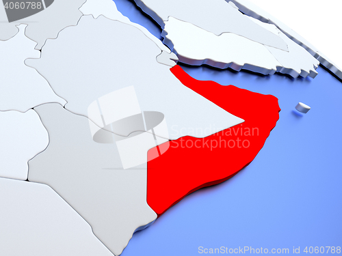 Image of Somalia on world map