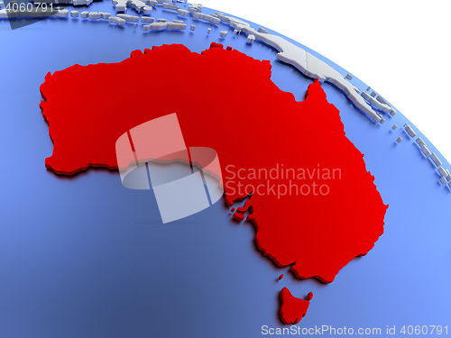 Image of Australia on world map