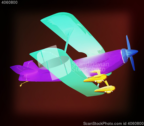 Image of retro airplane isolated on white background . 3D illustration. V