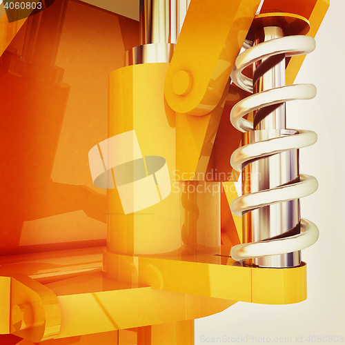 Image of Abstract engineering assembly. 3D illustration. Vintage style.