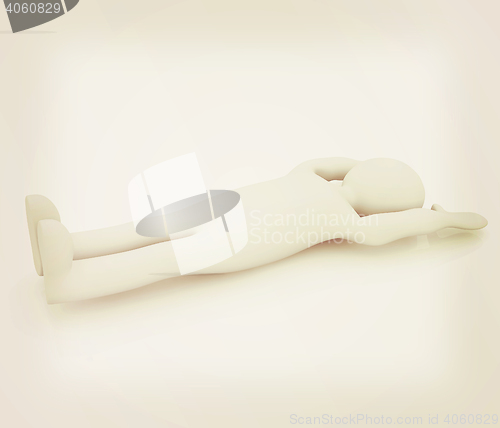 Image of 3d man isolated on white. Series: morning exercises - flexibilit