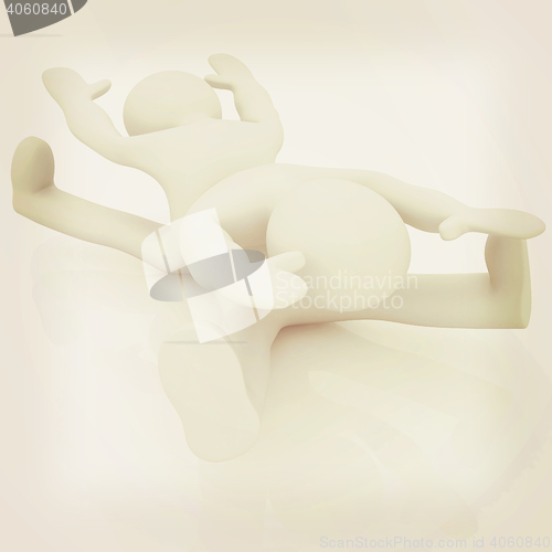 Image of 3d mans isolated on white. Series: morning exercises - flexibili