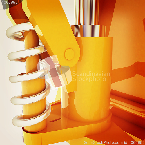 Image of Abstract engineering assembly. 3D illustration. Vintage style.