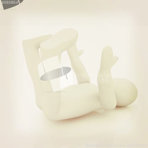 Image of 3d man isolated on white. Series: morning exercises - flexibilit