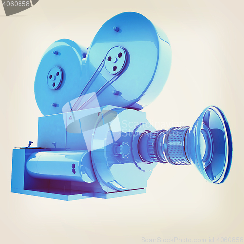 Image of Old camera. 3d render. 3D illustration. Vintage style.