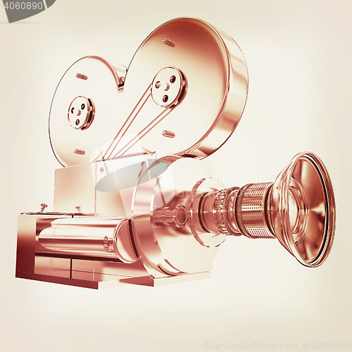 Image of Old camera. 3d render. 3D illustration. Vintage style.