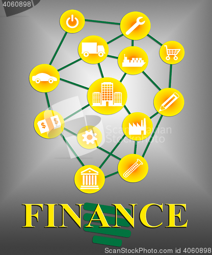 Image of Finance Icons Shows Accounting Financial And Figures