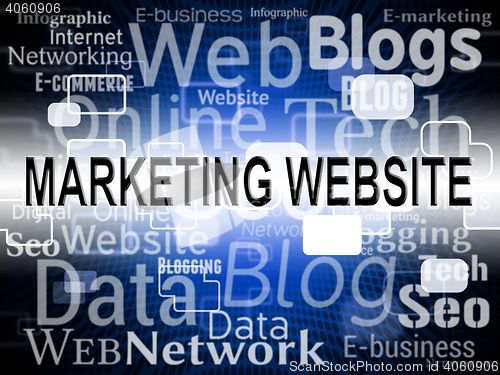 Image of Marketing Website Indicates Media E-Marketing And Online