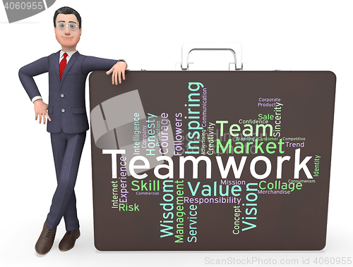 Image of Teamwork Words Means Teams Unit And Unity