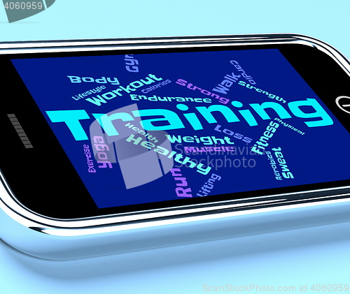 Image of Training Words Shows Getting Fit And Exercise