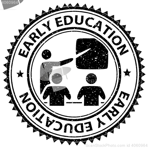 Image of Early Education Means Stamp Kindergarten And Schooling