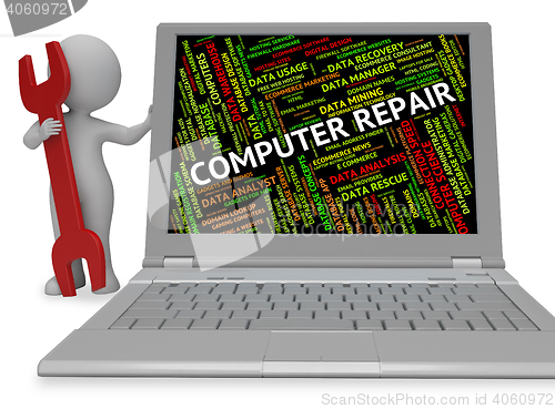 Image of Computer Repair Means Repairs Communication And Mends 3d Renderi