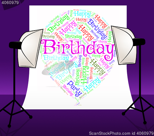 Image of Birthday Balloons Means Congratulation Party And Words
