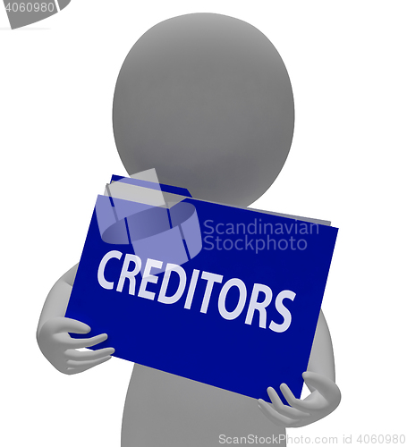 Image of Creditors Folder Represents Finance Arranging And Financial 3d R