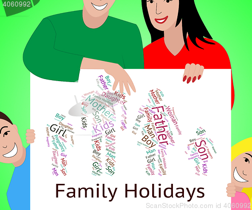 Image of Family Holiday Indicates Go On Leave And Families