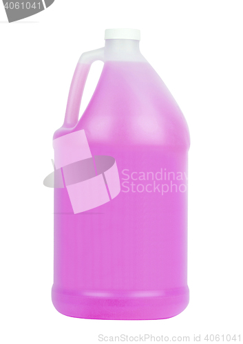 Image of Violet plastic bottle for liquid laundry detergent