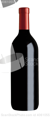 Image of red wine and a bottle isolated