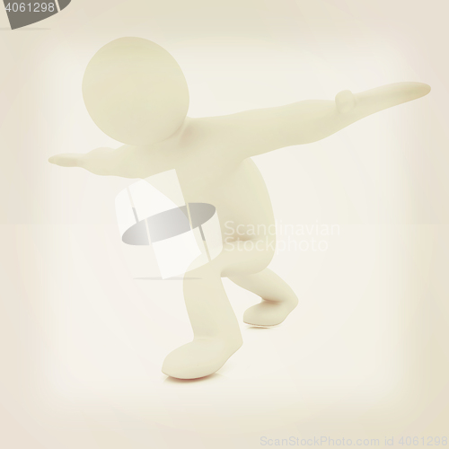 Image of 3d man isolated on white. Series: morning exercises - flexibilit