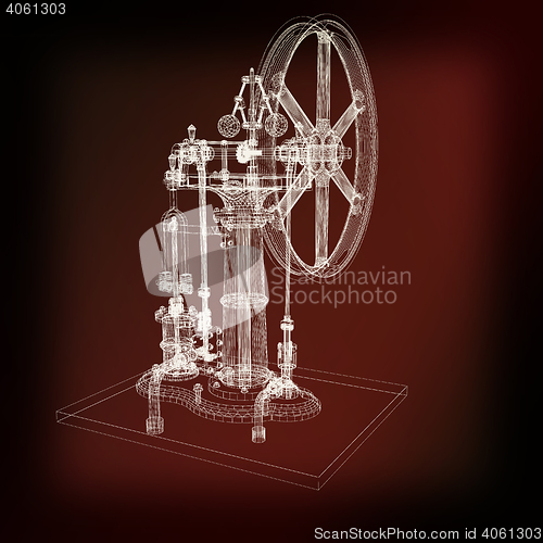 Image of Perpetuum mobile. 3d render. 3D illustration. Vintage style.