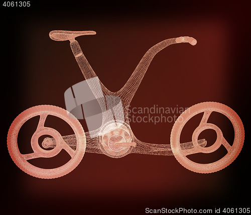 Image of 3d modern bike concept. 3D illustration. Vintage style.