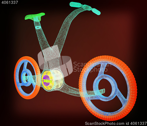 Image of 3d modern bike concept. 3D illustration. Vintage style.