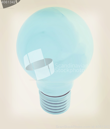 Image of 3d bulb icon. 3D illustration. Vintage style.