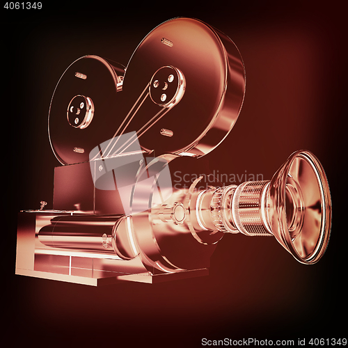 Image of Old camera. 3d render. 3D illustration. Vintage style.