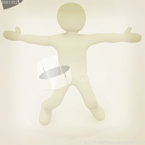 Image of 3d man isolated on white. Series: morning exercises - flexibilit