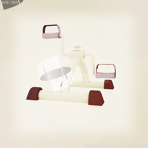 Image of Exercise bike - fitness salon equipment. 3D illustration. Vintag