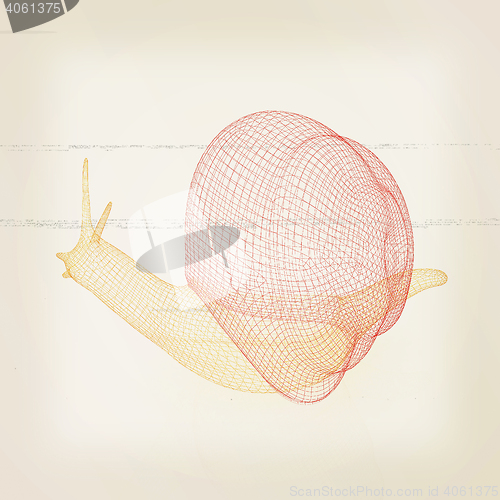 Image of 3d fantasy animal, snail on white background . 3D illustration. 