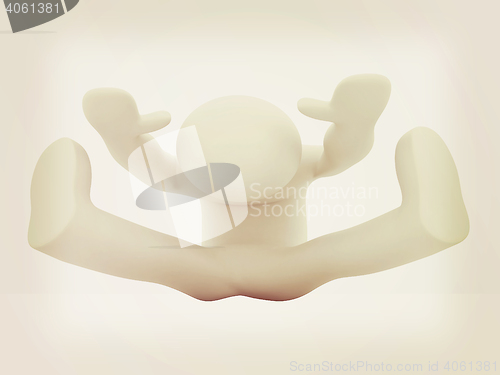 Image of 3d man isolated on white. Series: morning exercises - flexibilit