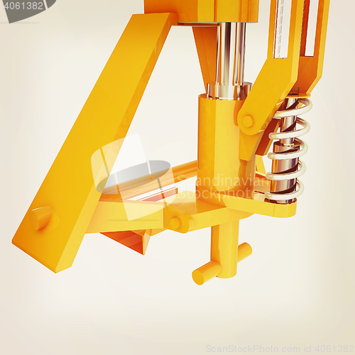 Image of Abstract engineering assembly. 3D illustration. Vintage style.