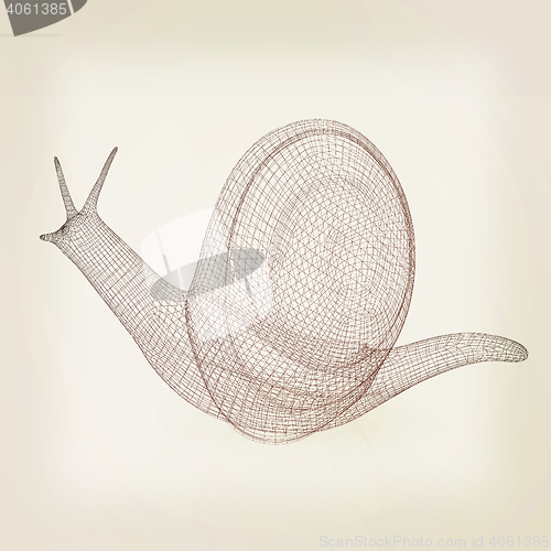 Image of 3d fantasy animal, snail on white background . 3D illustration. 