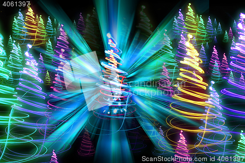 Image of color christmas forest