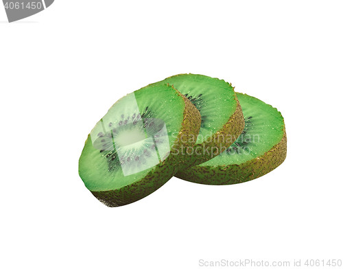 Image of sliced Kiwi fruit isolated on white