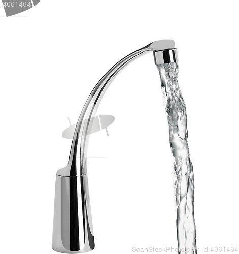 Image of Closeup of water-supply faucet isolated
