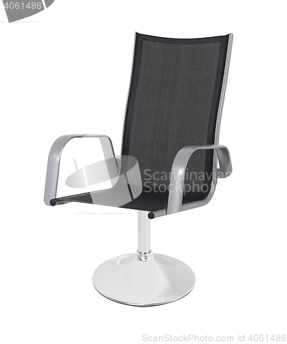 Image of Black leather office chair 