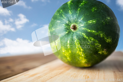 Image of close up of watermelon on cutting board