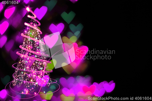 Image of christmas tree and hearts