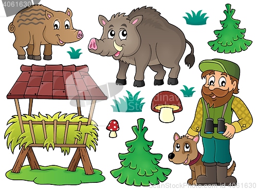 Image of Forester and wildlife theme set 1