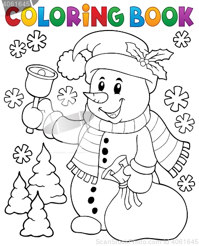 Image of Coloring book snowman topic 3