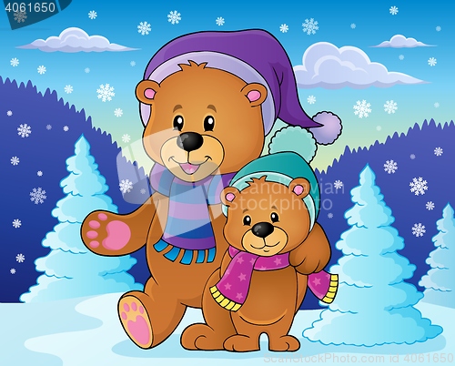Image of Stylized winter bears theme 2