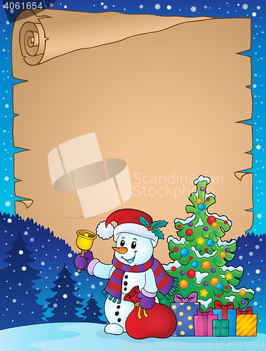 Image of Parchment with Christmas snowman theme 1