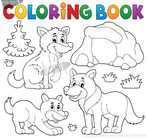 Image of Coloring book with wolves theme 1