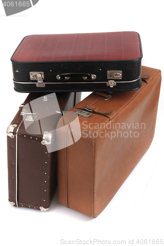 Image of old suitcases isolated