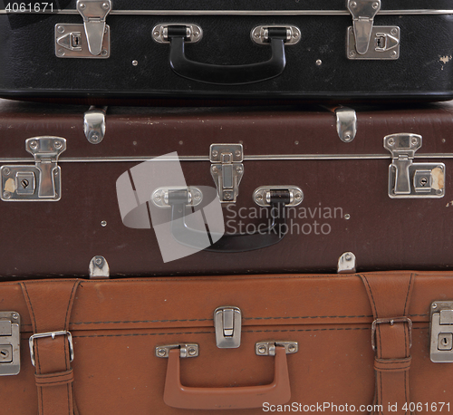 Image of old suitcases background