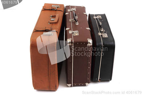 Image of old suitcases isolated