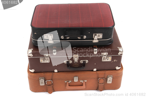 Image of old suitcases isolated