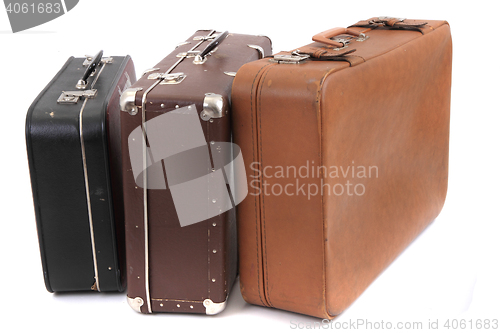 Image of old suitcases isolated